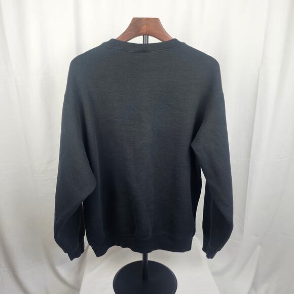 Vintage Wilson Black Crewneck Sweatshirt 90s Made in Mexico L Sportswear - Picture 3 of 3